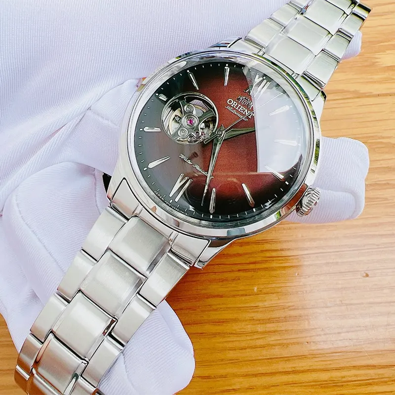 Orient Bambino Open Heart Brown Dial Men's Watch- RA-AG0027Y